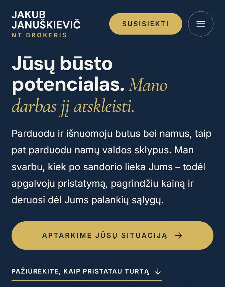 Jakub Januškievič svetainės peržiūra mobiliajame telefone